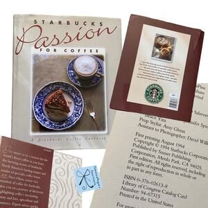 Starbucks Passion for Coffee 1994 Hardcover Cookbook